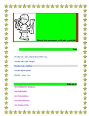 English worksheet: my job