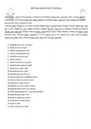 English worksheet: Dracula meets Edward Cullen - Present Simple