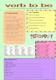 English Worksheet: verb to be