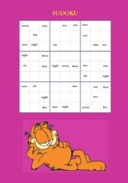 English Worksheet: Sudoku with written numbers