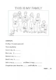 English Worksheet: THIS IS MY FAMILY
