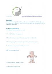 English worksheet: acupuncture