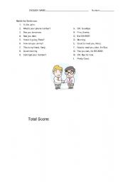 English Worksheet: Match the sentences
