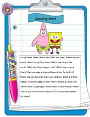 English Worksheet: speaking sheet