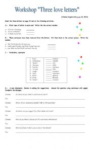 English worksheet: Love letters