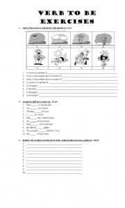 English worksheet: Verb to be exercises