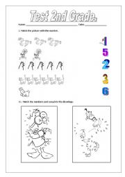 English Worksheet: Evaluation of numbers, colours and shapes