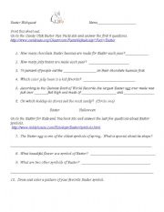 English Worksheet: Easter webquest