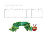 English Worksheet: Hungry Caterpillar Sequencing
