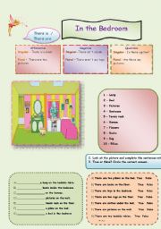 English Worksheet: In the Bedroom