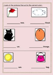 English worksheet: colors