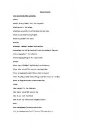 English Worksheet: Wh-questions