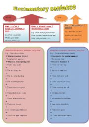 English Worksheet: Exclamatory sentences with WHAT and HOW