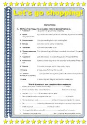 English Worksheet: Going shopping!