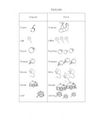 English worksheet: Starters - Fun With Plurals