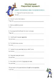 English worksheet: Reported Speech