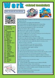 English Worksheet: work-related vocabulary