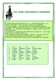 English Worksheet: THE LEAST SUCCESFUL MUGGING