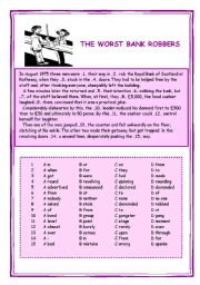 English Worksheet: THE WORST BANK ROBBERS