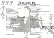 English Worksheet: This aint goodbye - Train (with keys)