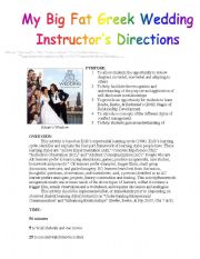 English worksheet: FILM: My Big Fat Greek Wedding - English Lesson