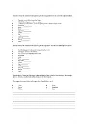 English Worksheet: Conparatives