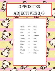 English Worksheet: OPPOSITES ADJECTIVES 3/3