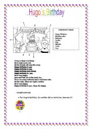 English Worksheet: Hugo`s Birthday