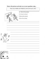 English worksheet: ACTIONS_MAKE QUESTIONS