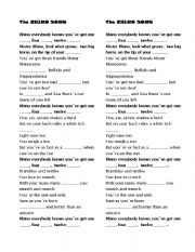 English Worksheet: The Rhino Song from Big Green Rabbit (YOU TUBE VIDEO)