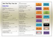 English Worksheet: SONG: Bruno Mars  Just The Way You Are