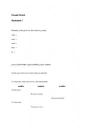 English worksheet: present perfect