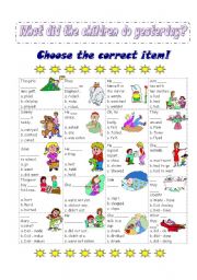 English Worksheet: What did the children do yesterday?