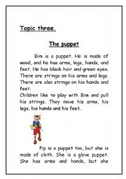 English Worksheet: The Puppet