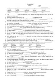 English Worksheet: Vocabulary Test Day 17 (LinguaForum)