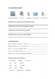 English worksheet: How active are you?