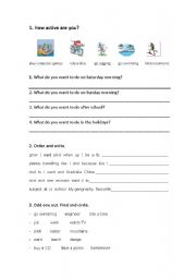English Worksheet: How active are you?