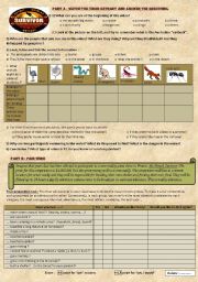 English Worksheet: Reality TV game show : The Australian Survivor - video extract + pair work 