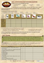 English Worksheet: Reality TV game show : The Australian Survivor - video extract + pair work 