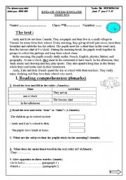 English Worksheet: 7 th form end term test 3