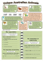 English Worksheet: Unique Australian Animals - comparative and superlative