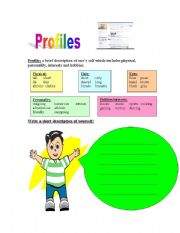 English worksheet: Profiles