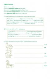 English worksheet: Comparatives