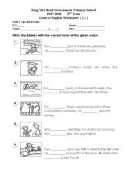 English Worksheet: Tense Worksheet