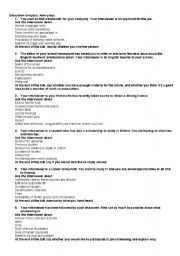English Worksheet: Education role plays