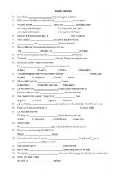 English Worksheet: tense exercise