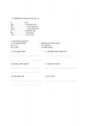 English worksheet: to be