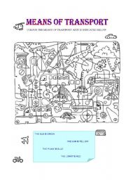 English Worksheet: Search and colour 1( means of transport)