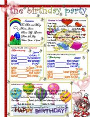 English Worksheet: the birthday party