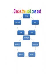 English worksheet: the odd one out